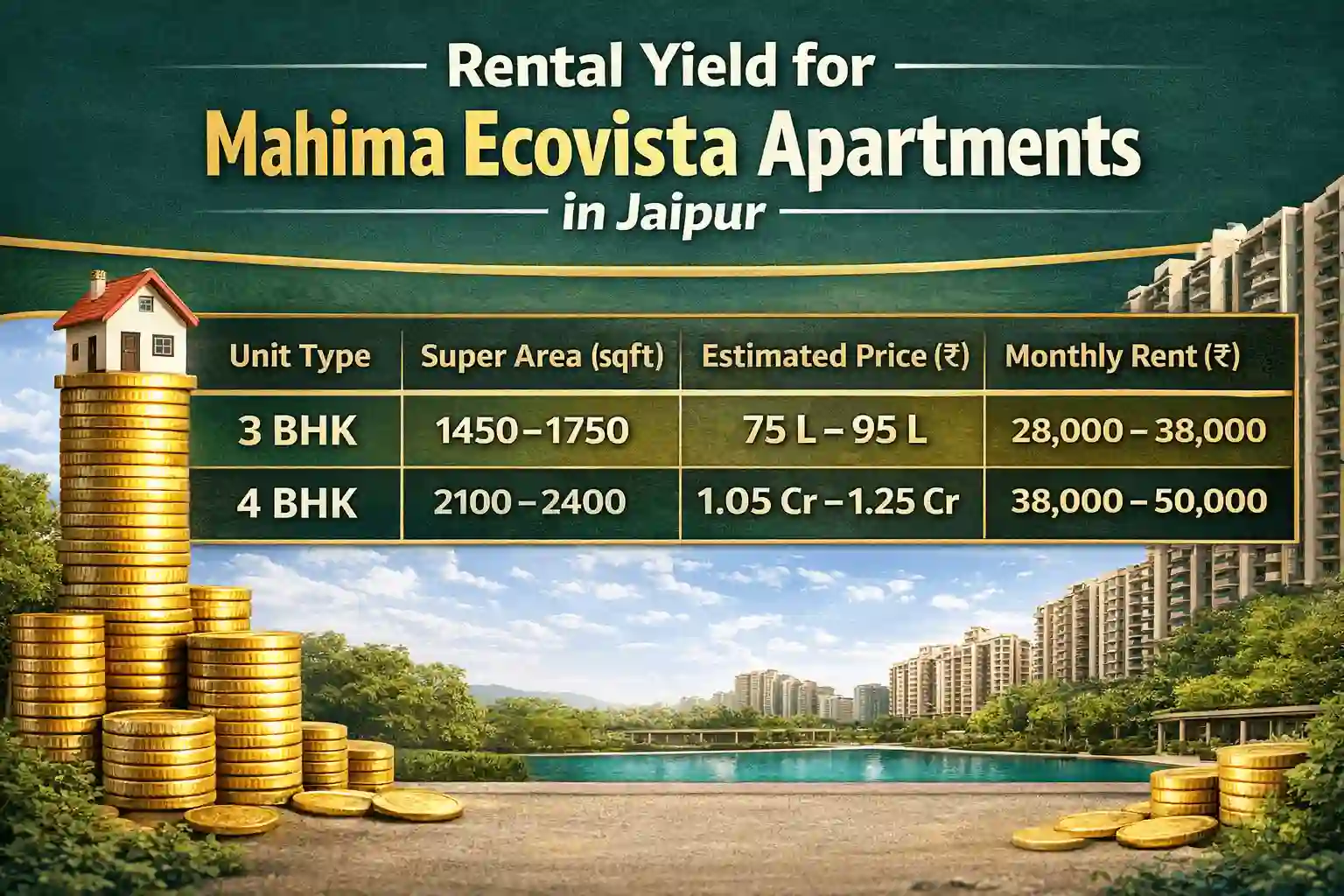 Rental Yield for Mahima Ecovista Apartments